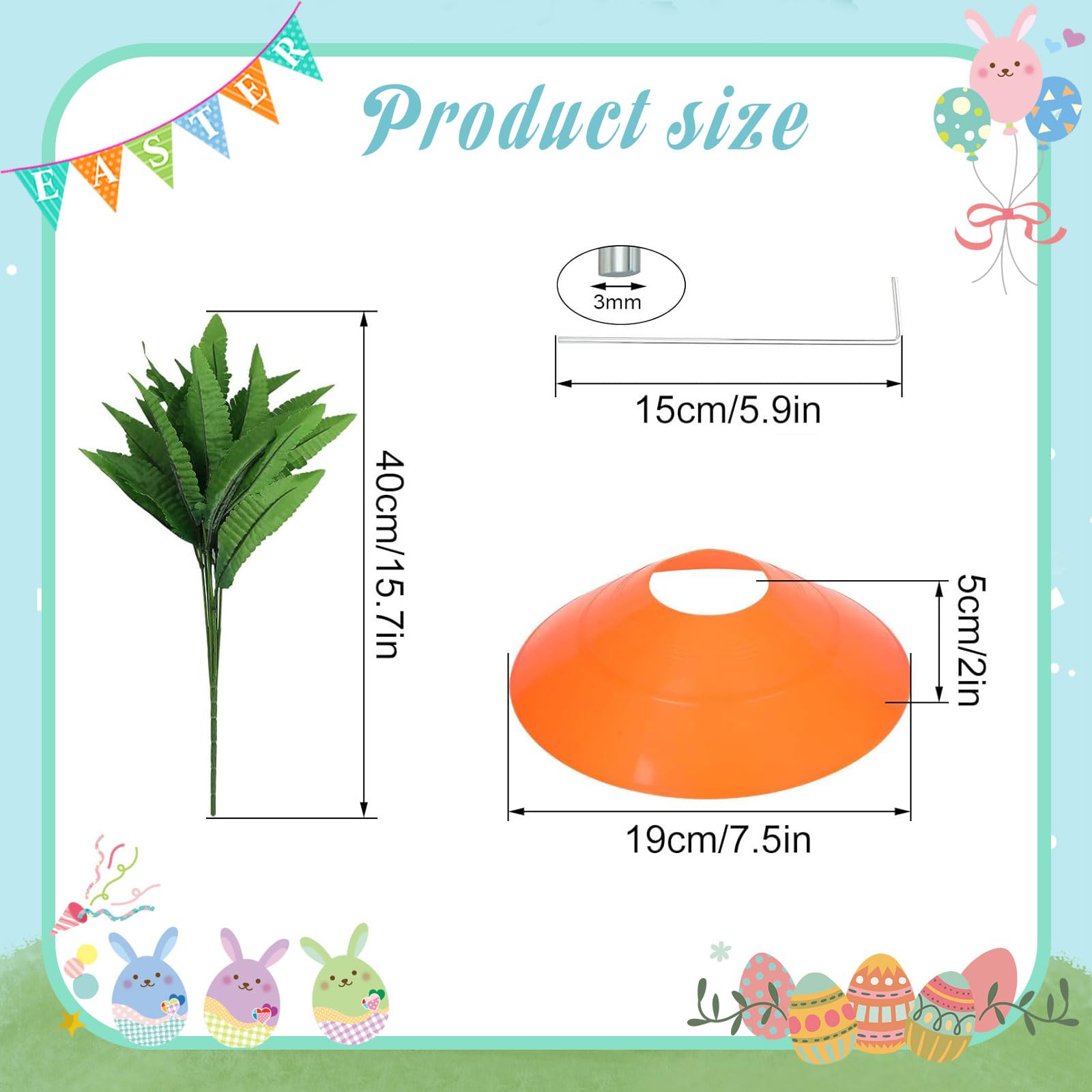 🥕Giant Simulated Carrot Yard Cute Easter Props🐰
