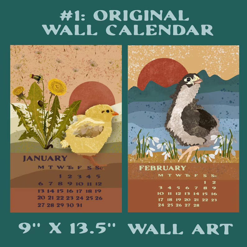 🐔📅The Outdoor Henthusiast 2025 Calendar - With and Without Grid Options