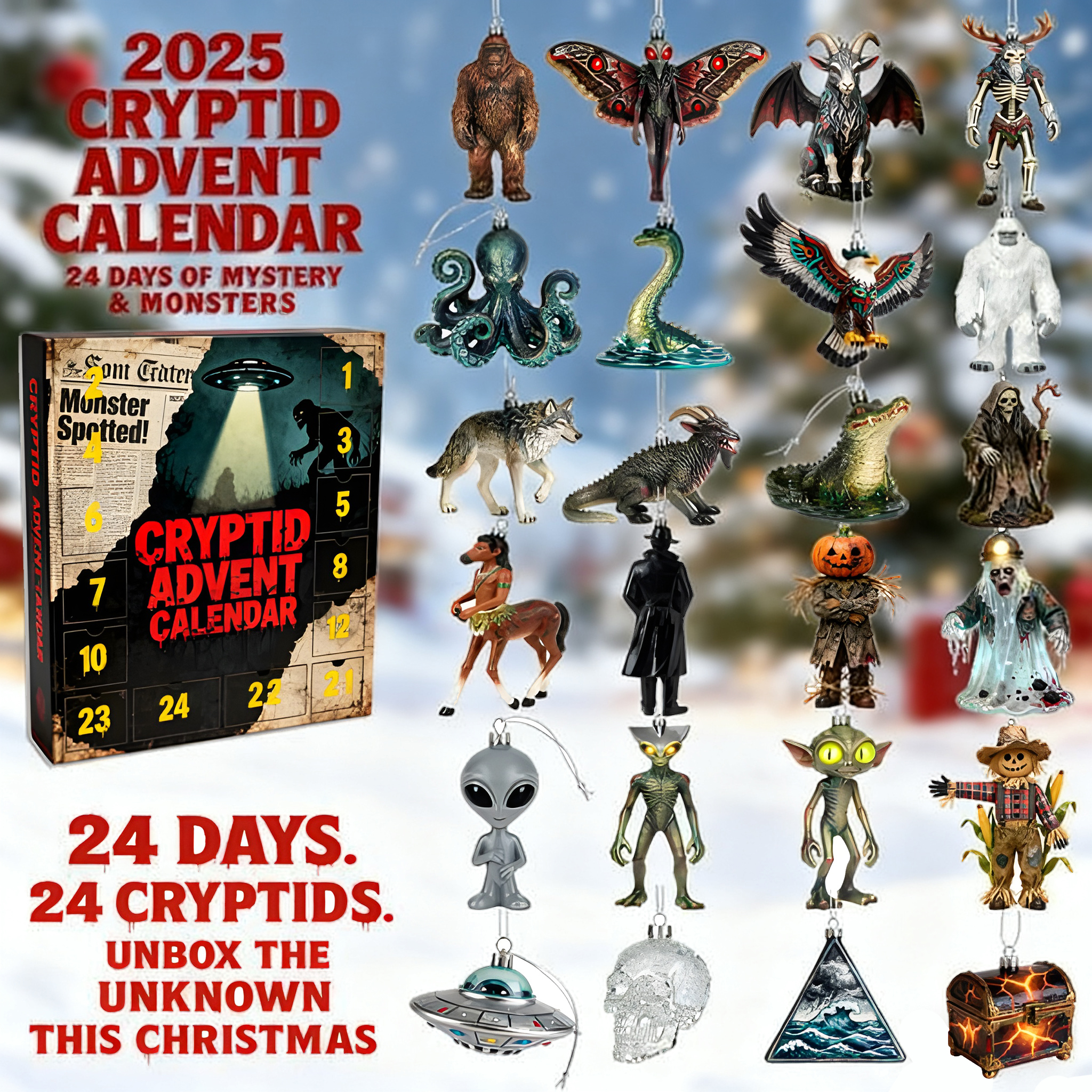 🔥HOT SALE- 🦍🛸2025 Cryptid Advent Calendar