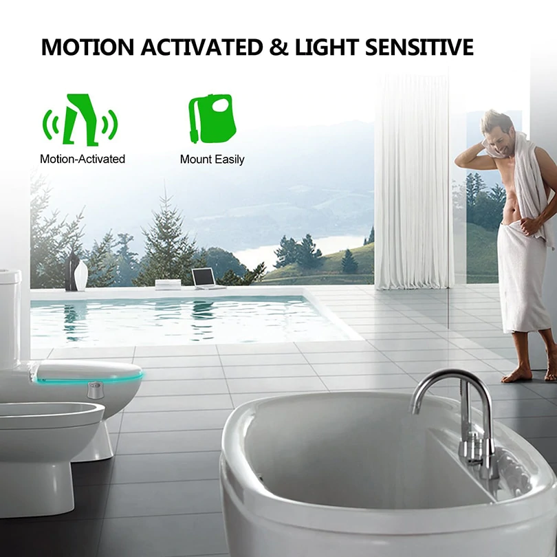 8 Color Motion Sensor LED Toilet Night Light