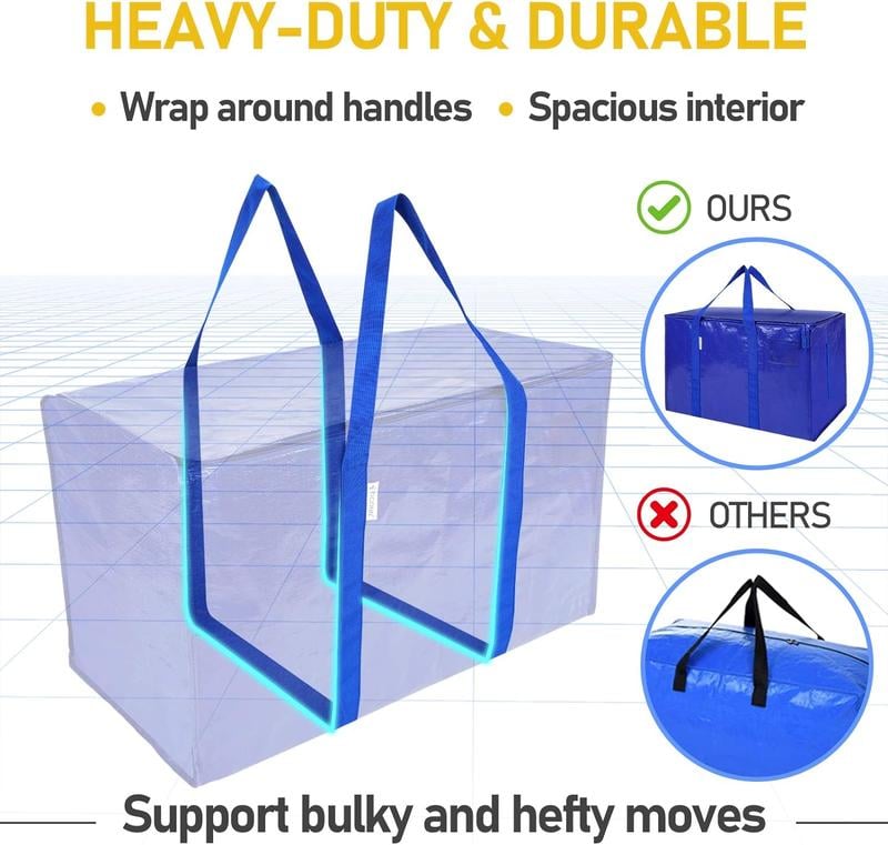 🔥LAST DAY 50% OFF - 24 Gallon Extra Large Heavy Duty Foldable Moving Bags⚡BUY 2 FREE SHIPPING