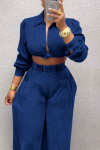 Women's Chic Kink Long Sleeve Top And Pants Suit