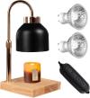 GEEZO Fragrance Candle Warmer Lamp with 2 Bulbs Electric Candle Warmer with Timer & Dimmer for Home Decor