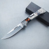 🔪 Folding EDC Pocket Knife – Classic Wood Handle