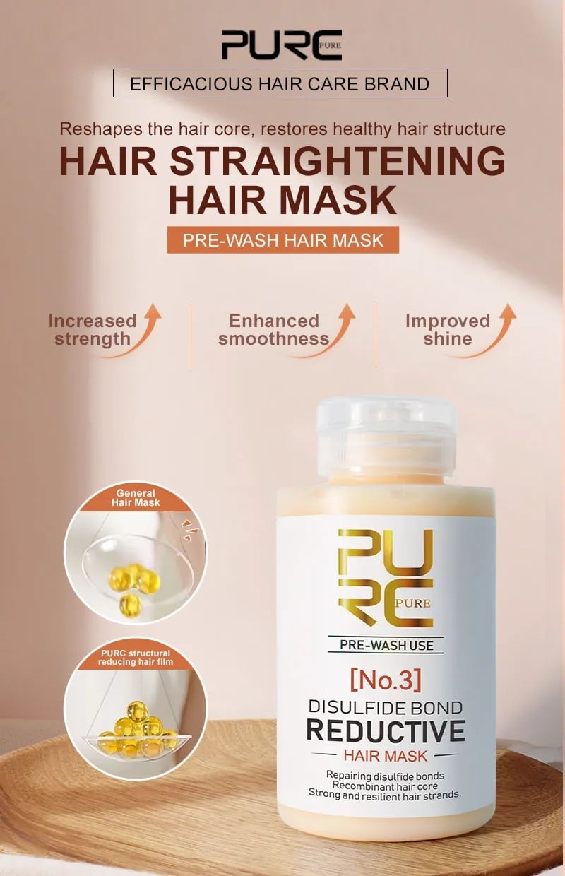 🎁TikTok Last Day Sale - 70% OFF🎉 PURC Keratin Hair Mask - Salon-Straight Hair at Home! Instantly Tames Frizz, Lasts 12 Weeks! 🔥