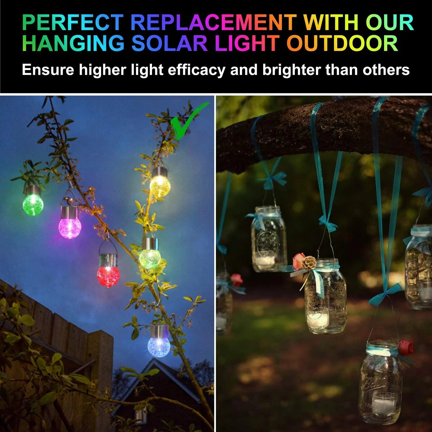 🔥BIG SALE 49% OFF🔥🔥Multicolor Crackle Glass Hanging Solar Lights