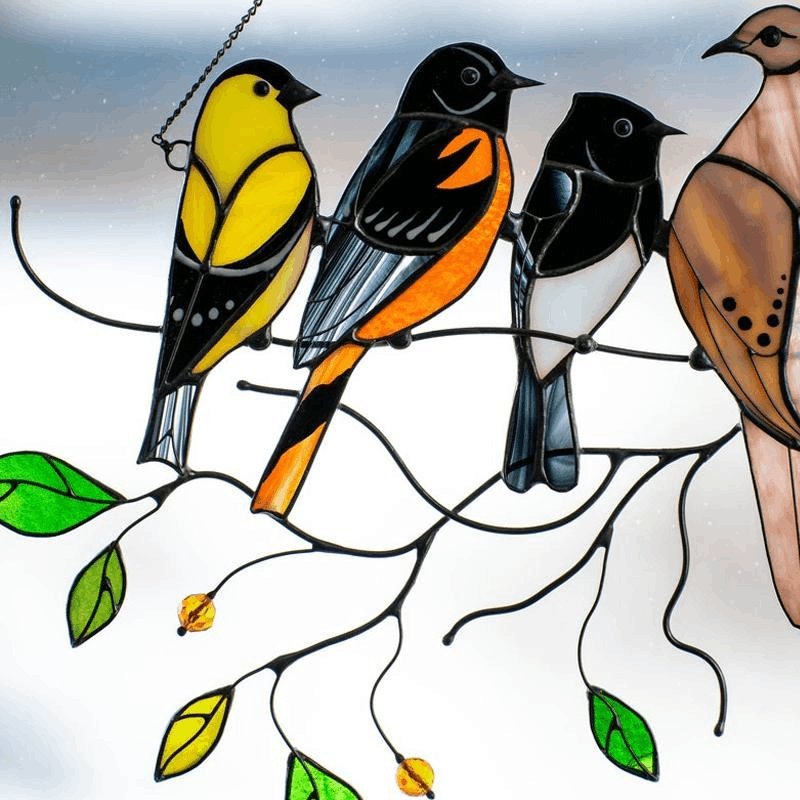 🔥Last Day Promotion - 49% OFF🔥Birds Stained Window Panel Hangings - Buy 2 Free Shipping