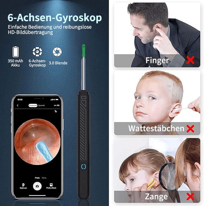 🔥Letzter Tag 49% RABATT👂Kabellose endoskopische Ohrlöffel