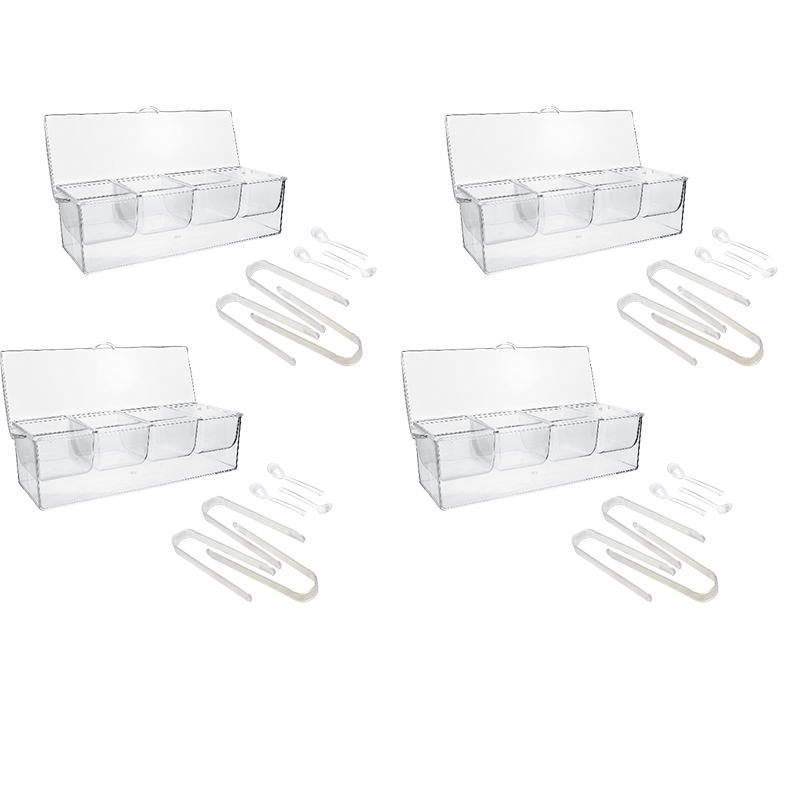 🔥Last Day Promotion 50% OFF🔥Ice Chilled Condiment Tray-4 Removable Compartments-Lid