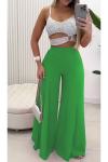 Women's Sexy Sequined Hollow Irregular Tank Top & Casual Wide Leg Pants