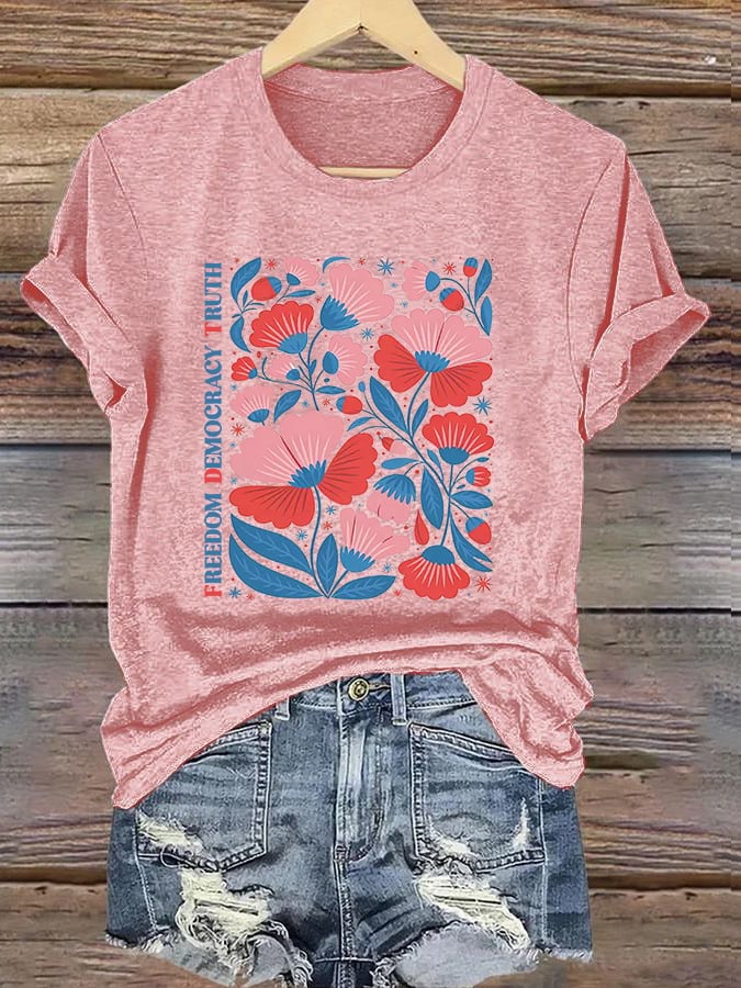Women's casual FDT freedom democracy truth T-shirt