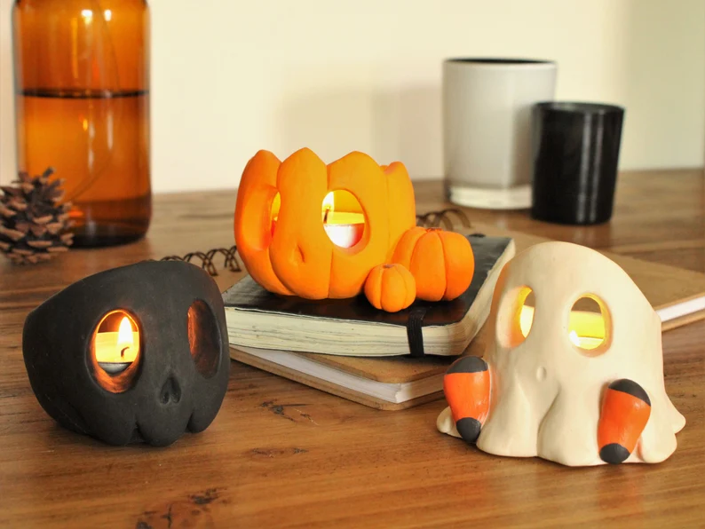 <strong>🎃Early Halloween Sale - 50% OFF</strong> 👻Adorable Haunt Tealight Holders Collection