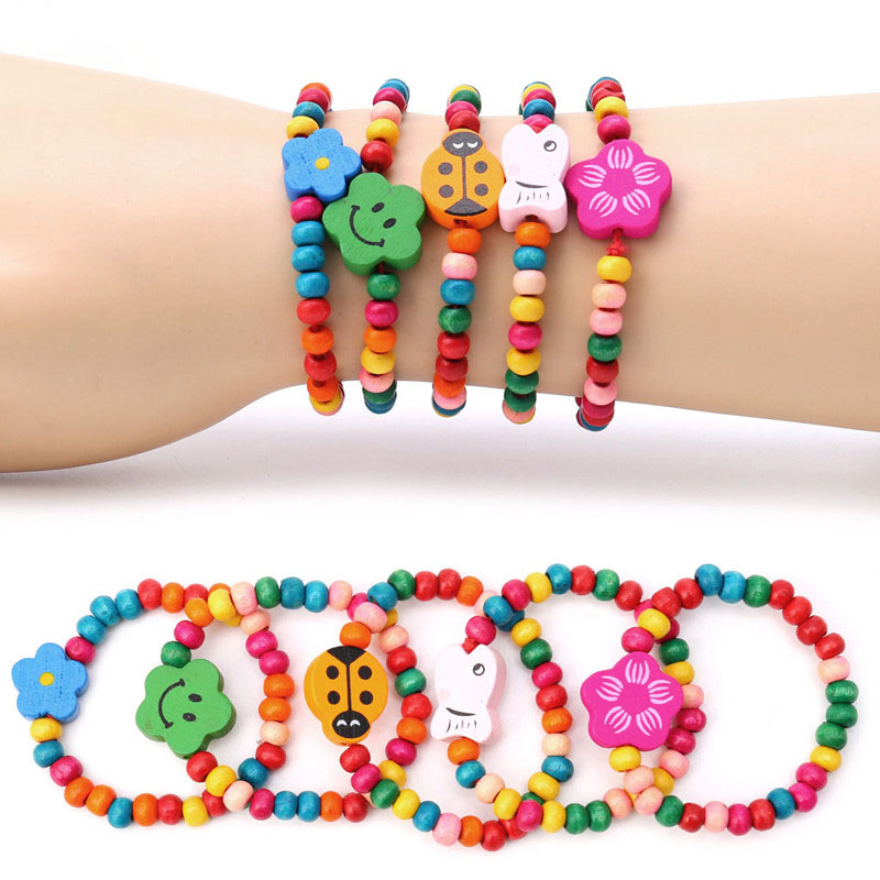 (🌲Early Christmas Sale- Buy 2 Get 1 Free)12Pcs/Set Colourful Wooden Bracelets