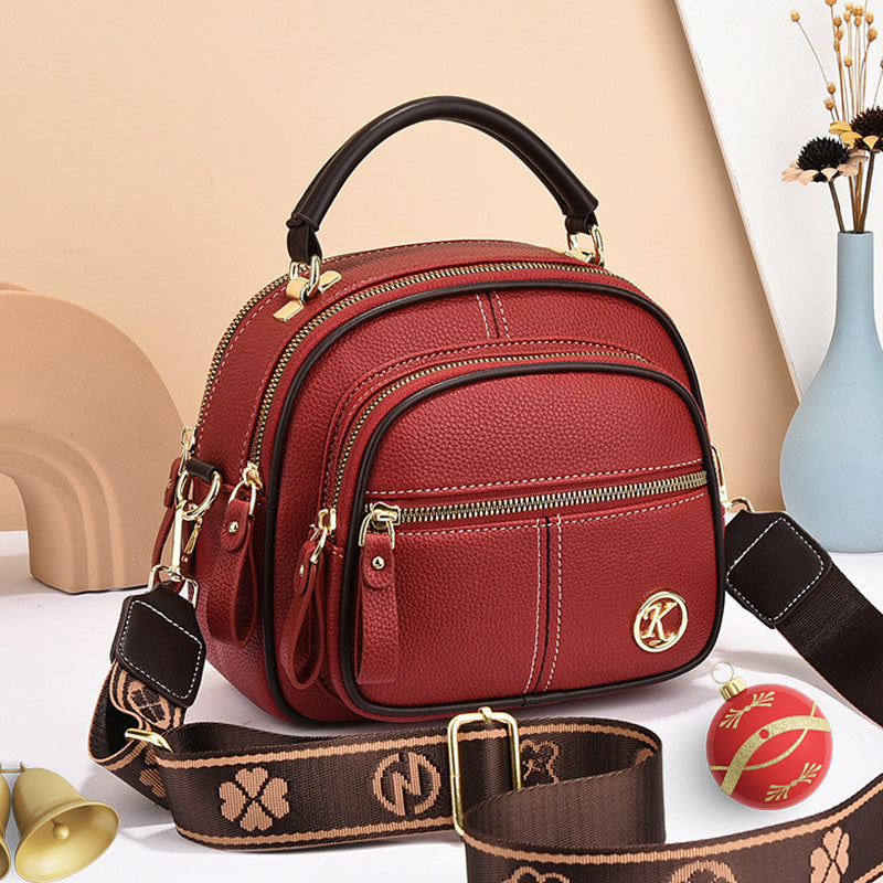 🎁Sale-Adjustable Wide Shoulder Strap Leather Crossbody Bag