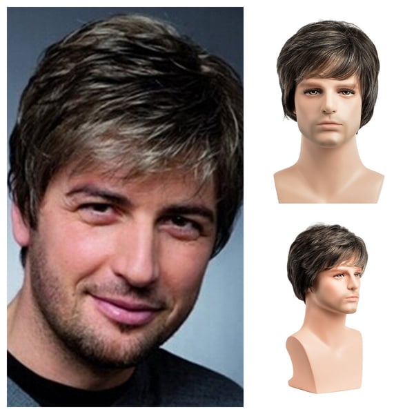 Business Natural And Realistic Full Wig For Medium-elderly Men