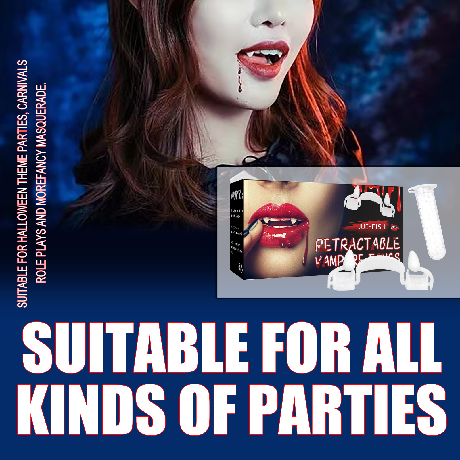 Retractable Halloween Vampire Fangs Teeth - Buy 3 Get 3 Free Now