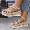 Women's Silver Zipper Hollow Fashion Sandals
