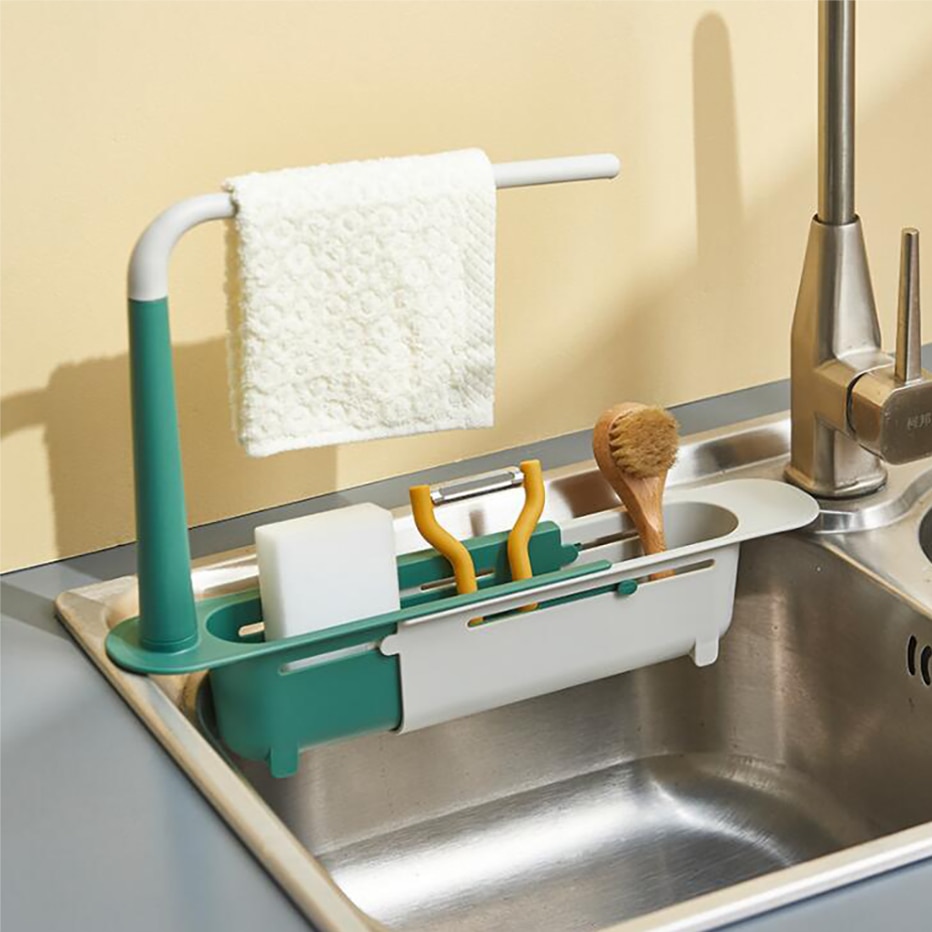 (🔥Early Christmas Hot Sale-48% OFF)Telescopic Sink Storage Rack Holder(Buy 2 Get 1 Free)