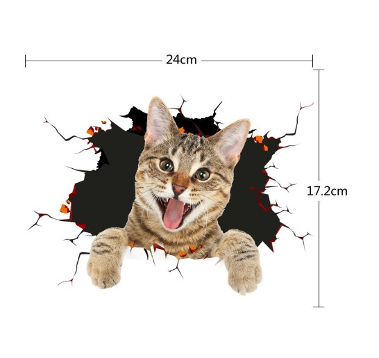 Halloween Sale-Removable 3D Cartoon Animal Cats Wall Stickers