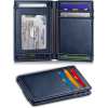 Magnetic Closure Slim Wallet-Microfiber Leather Front Pocket Wallet for Men,RFID Blocking,Holds 12 Cards and Money Clip