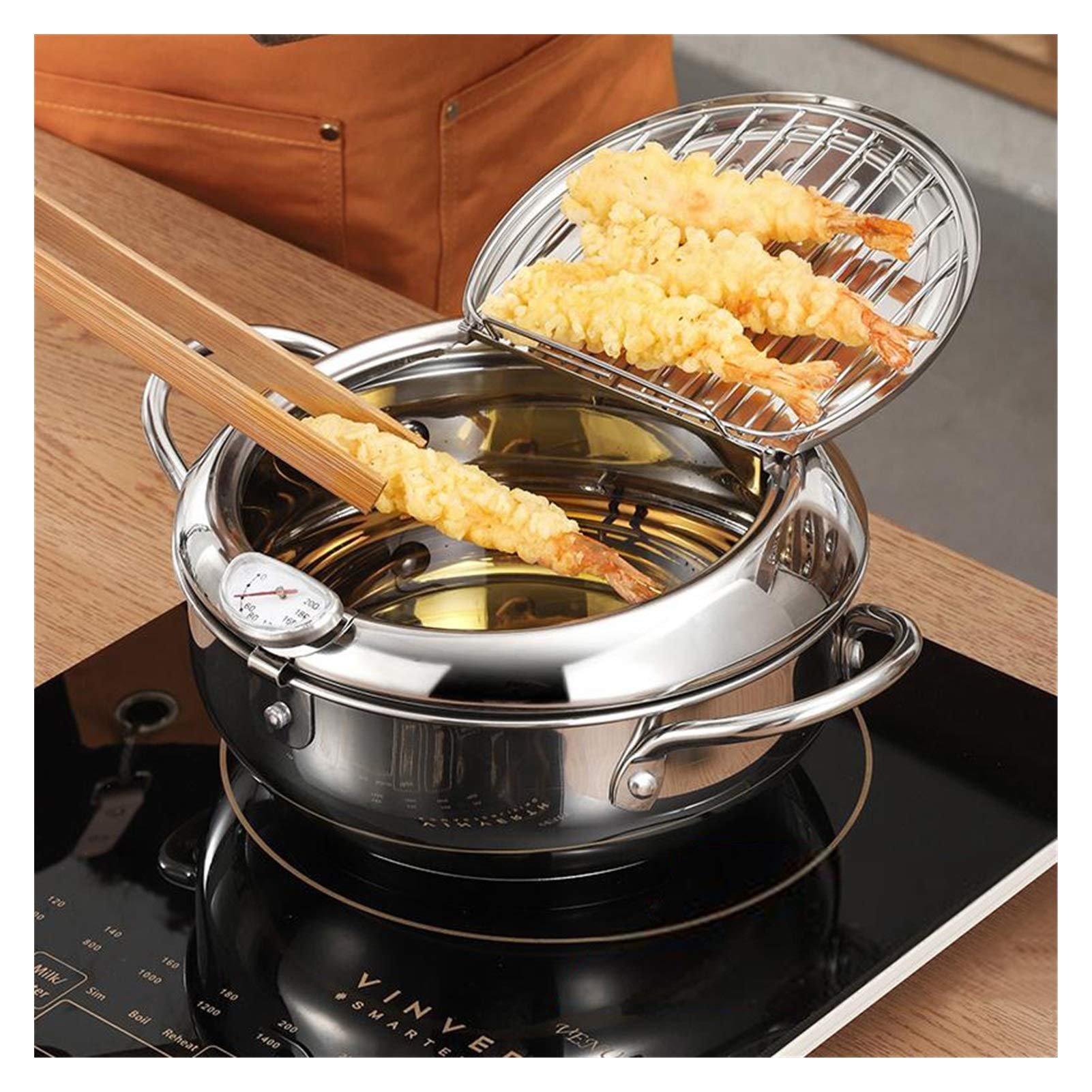 🔥LAST DAY 49% OFF🔥 -Stainless Steel Frying Pot with Thermometer and Oil Drip Drainer Rack🎉FREE SHIPPING