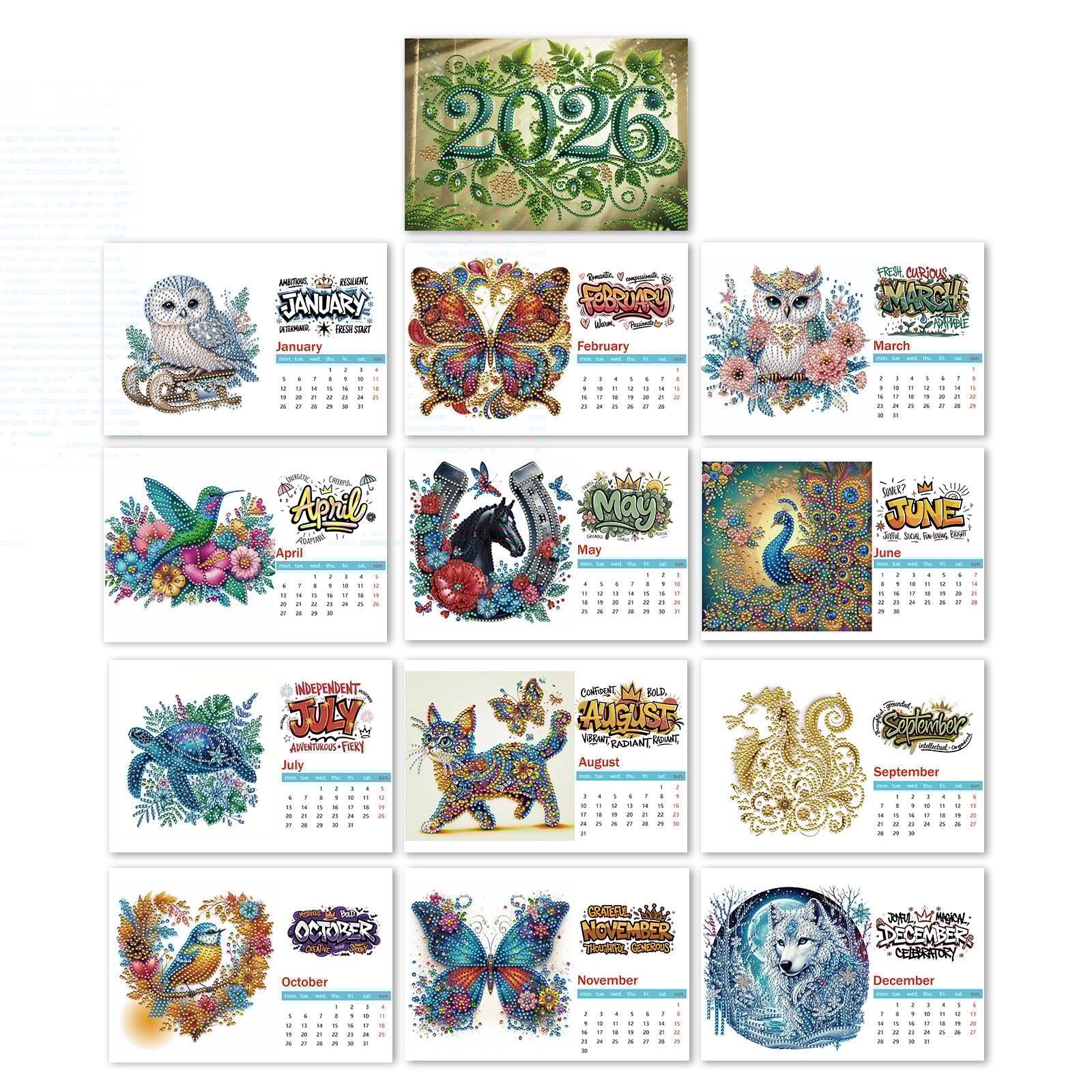 🔥Last Day Promotion 50% OFF🔥2026 DIY Special Shape Desktop Diamond Standing Calendar