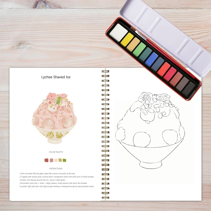 🍨Shaved Ice Watercolor Workbook(🔥2025 New Limited Edition)