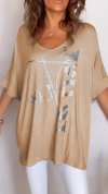 Women's V-neck Printed Mid-sleeve Casual Top