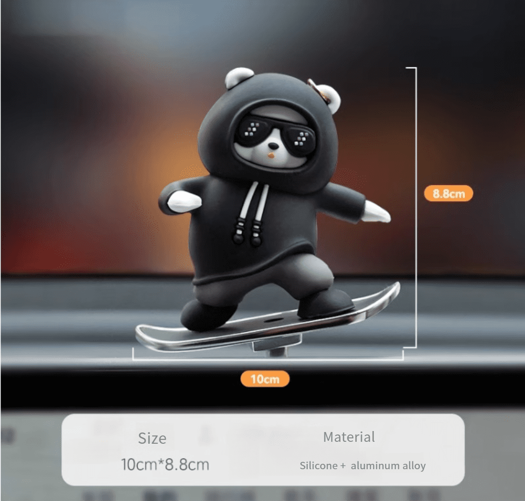 Tiktok Summer Sale🎉Skating Panda Bear Car Ornaments