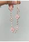 Lucky Clover Adjustable Bracelet - Sparkling Crystal & Zircon Floral Links
