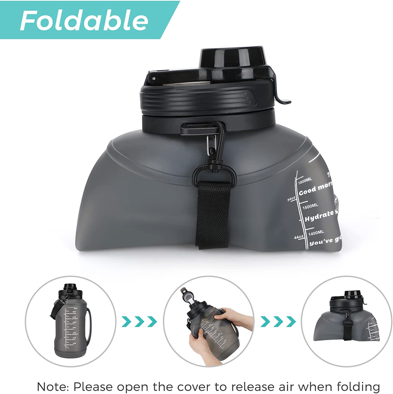 (🔥Last Day Promo - 50% OFF) Silicon Folding Water Bottle - Buy 2 Get Extra 10% OFF & Free Shipping!