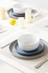 Famiware Mercury Plates and Bowls Sets, 12 Pieces Stoneware Dinnerware Sets, Dishes Set for 4, Microwave and Dishwasher Safe, Multi-color