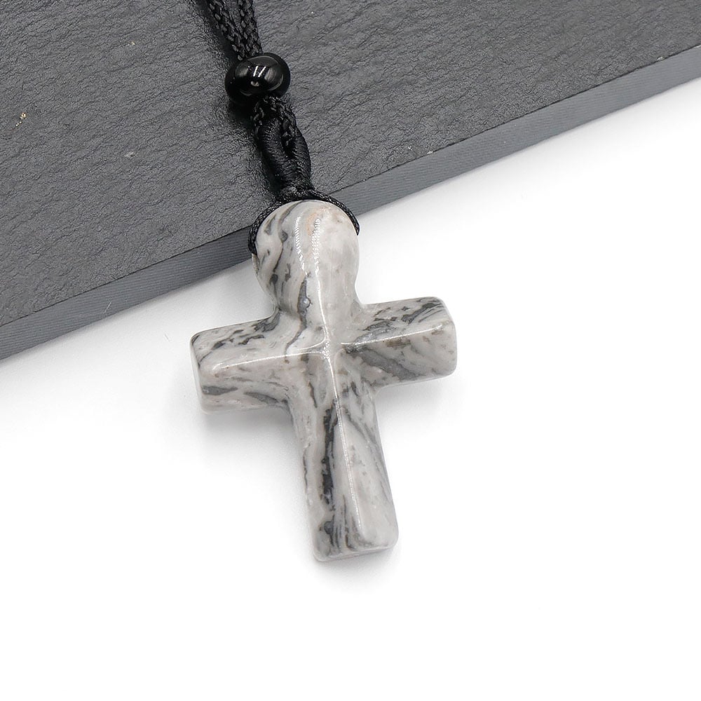 ✝️100% Handmade Natural Crystal Cross Necklace