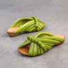 Peep Toe Handmade Leather Slippers