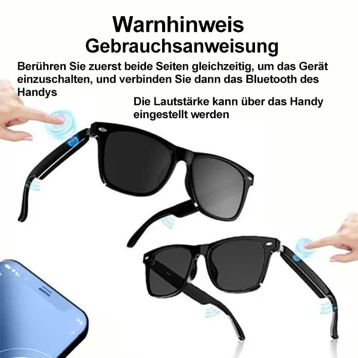 🔥Letzter Tag 49% Rabatt✨Super Black Technologie-Intelligente kabellose Kopfhörer-Sonnenbrille
