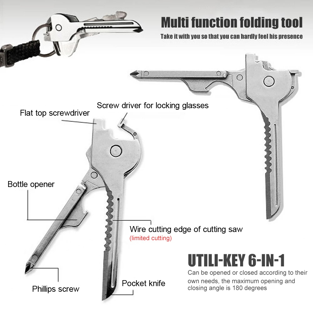 (🔥Last Day Promotion- SAVE 48% OFF)6-in-1 Multi-Functional Keychain Multi-tool--buy 5 get 5 free & free shipping（10pcs）