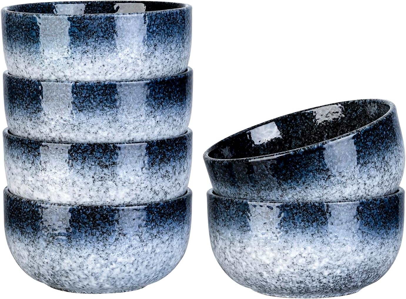 S&Q'S CERAMICS Cereal Bowls - 36 Ounce Ceramic Bowls, Japanese Noodle Bowl Set, Ceramic Bowls for Kitchen, Breakfast, Oatmeal, Microwave and Dishwasher Safe, [Set of 4], Dark Blue