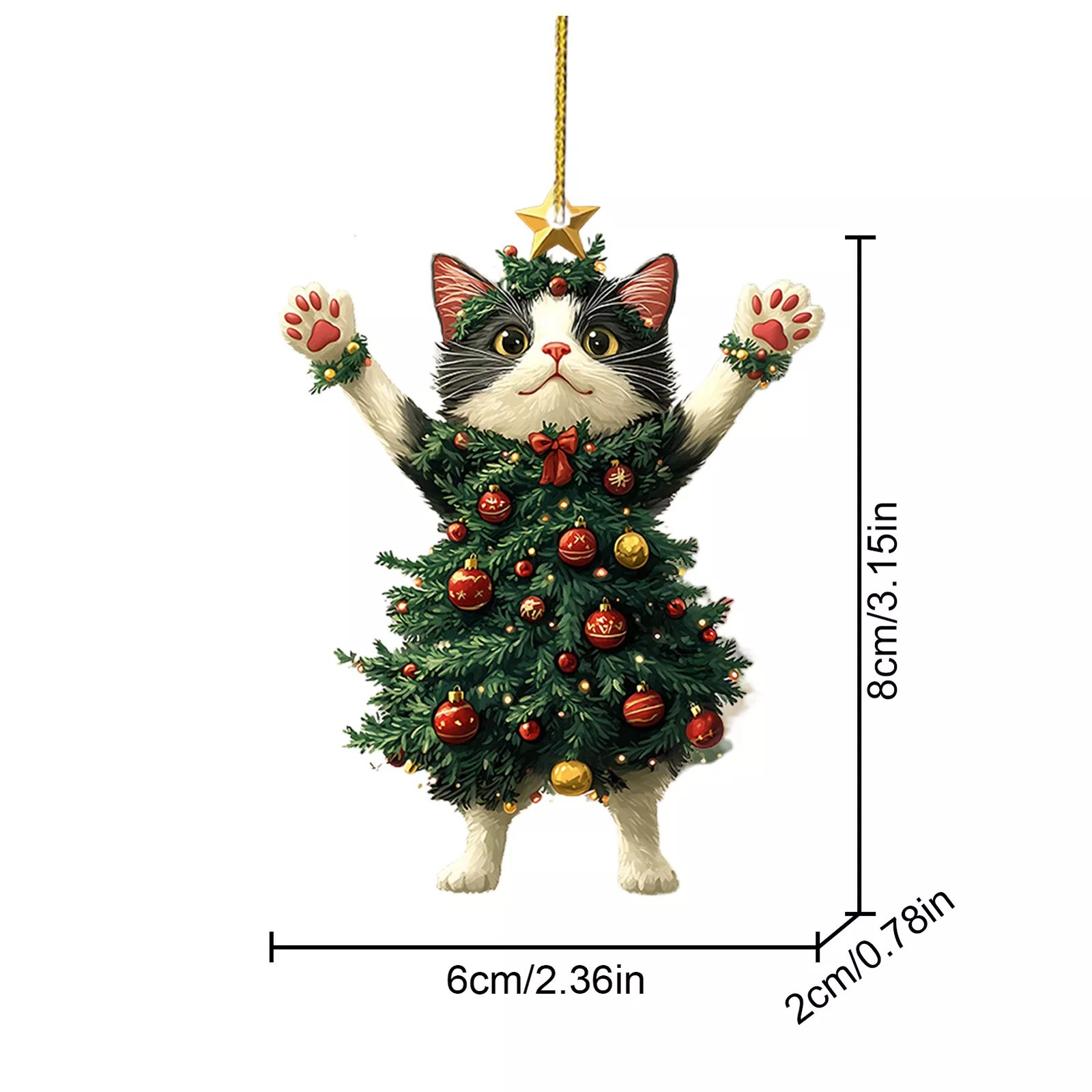 💥LAST DAY SALE 50% OFF💥Funny Black and White Cats Christmas Ornament