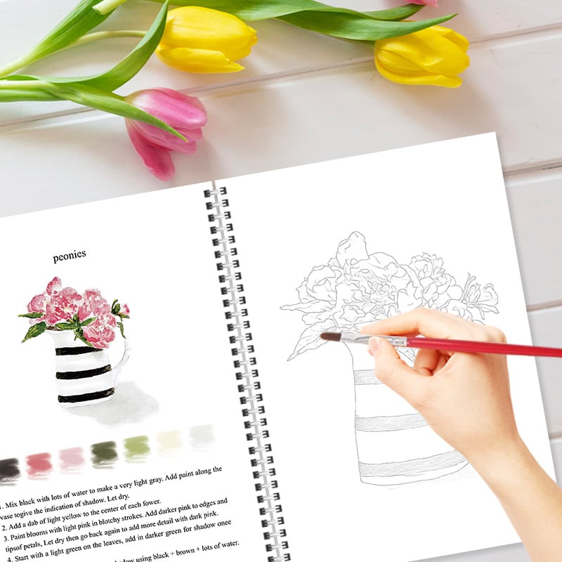 🌸Bouquets Watercolor Workbook