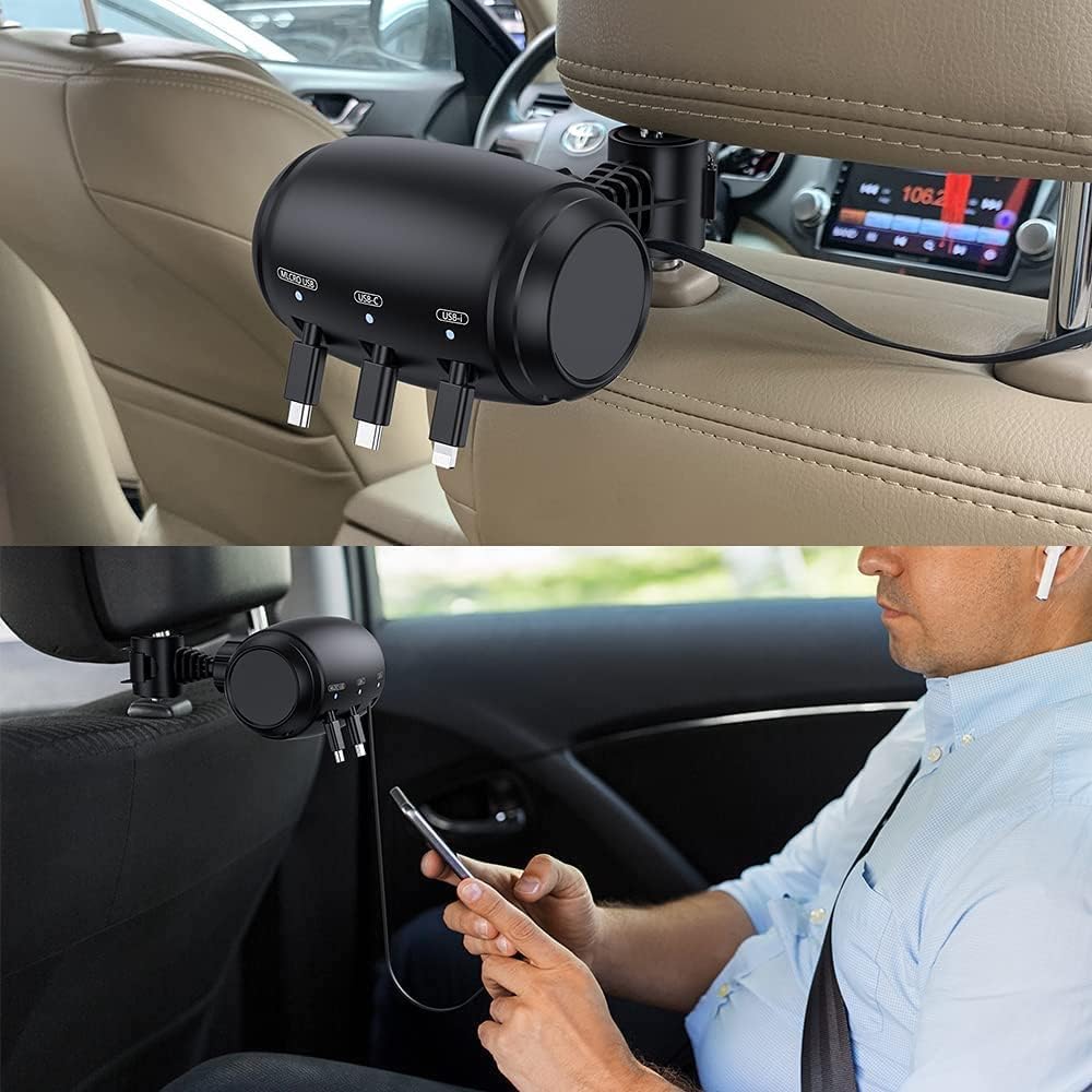 🔥Last Day Promotion 50% OFF🔥3 In 1 Car Headrest Mobile Phone Charger