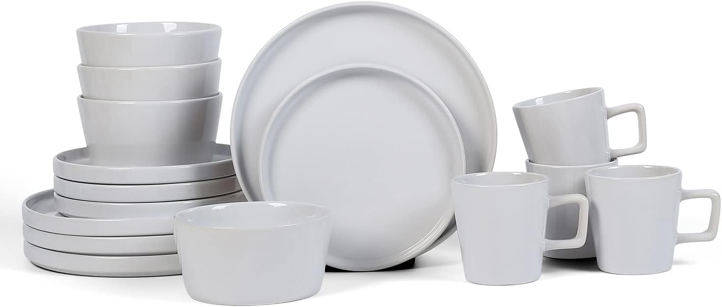 Stone Lain Coupe Dinnerware Set, Service For 4, Black Matte