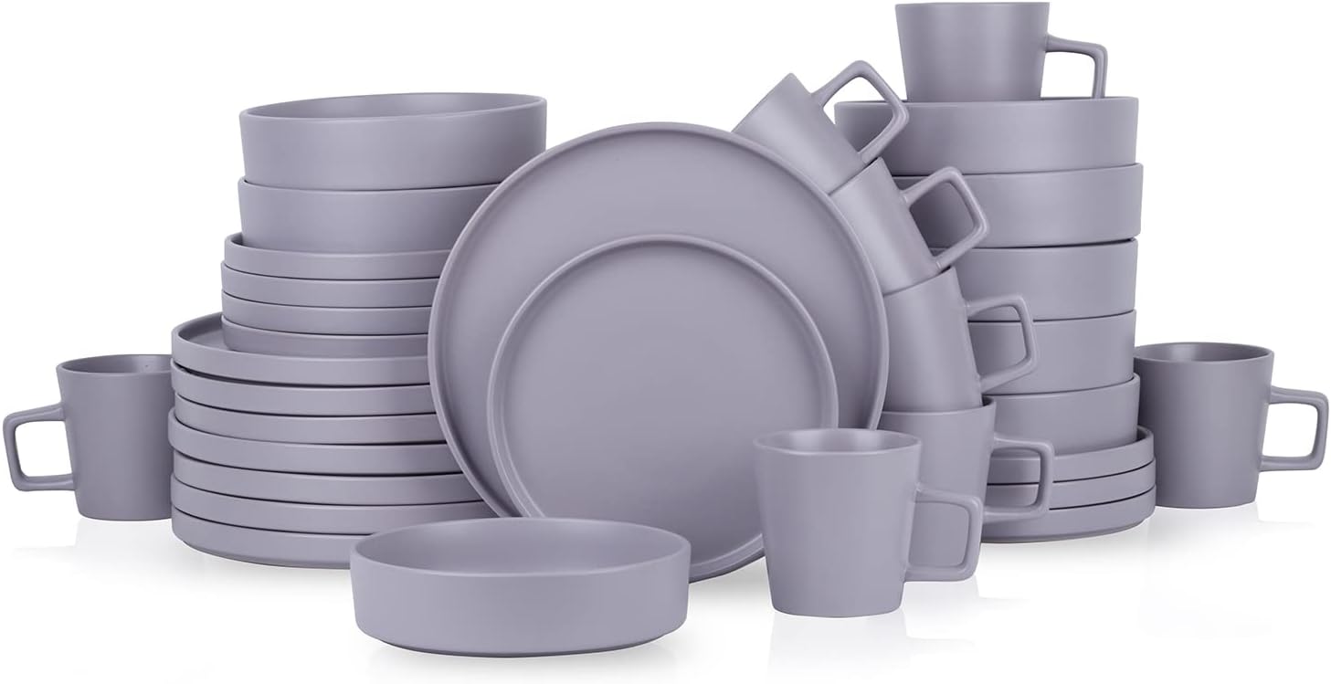 Stone Lain Coupe Dinnerware Set, Service For 4, Black Matte