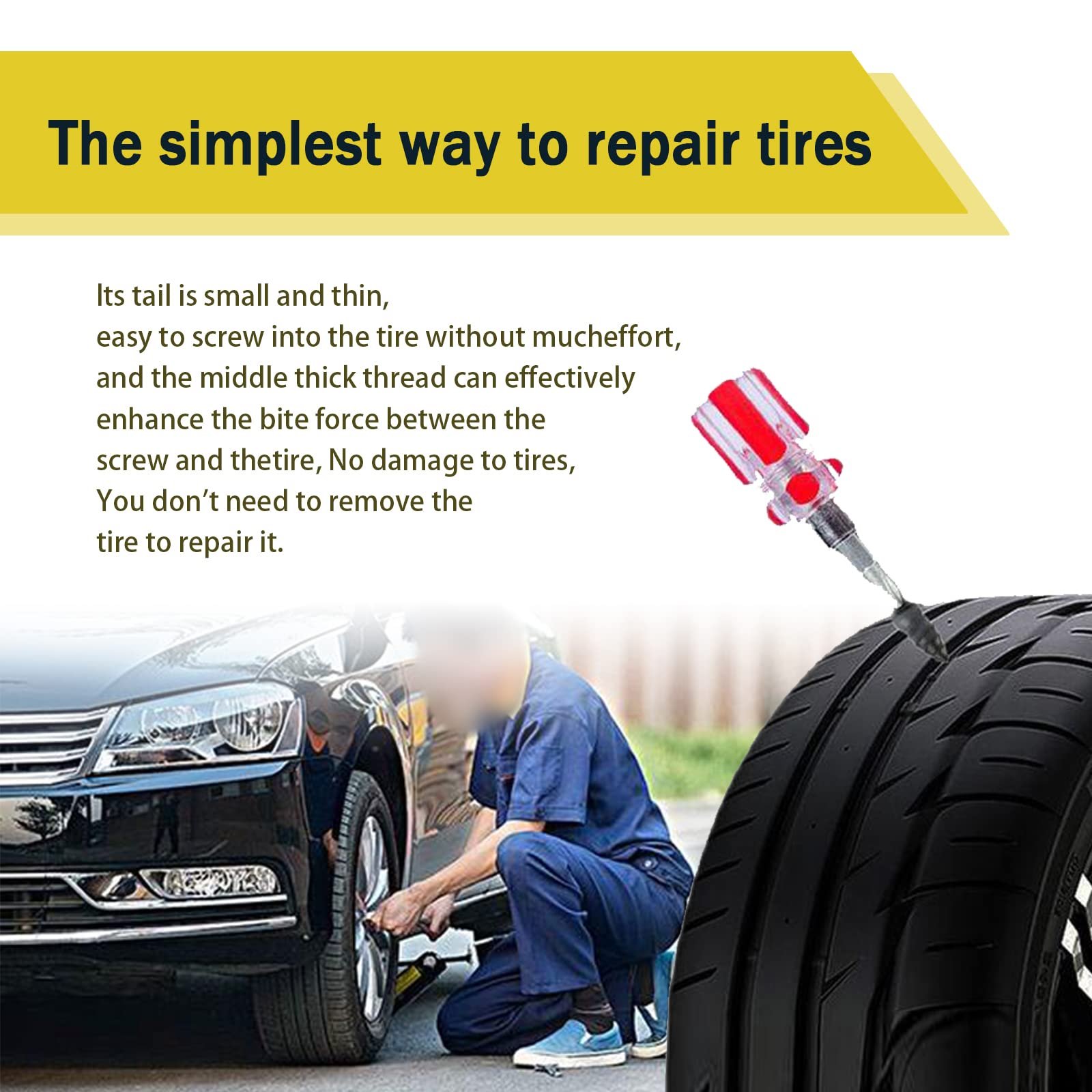 40PCS Tire Repair Rubber Nail