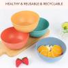 Cereal Bowls Unbreakable 24 OZ, Plastic Bowls Reusable Light Weight Bowl, Microwave and Dishwasher Safe BPA Free Cereal Bowls heat Straw Bowl for Serving Soup and Salad