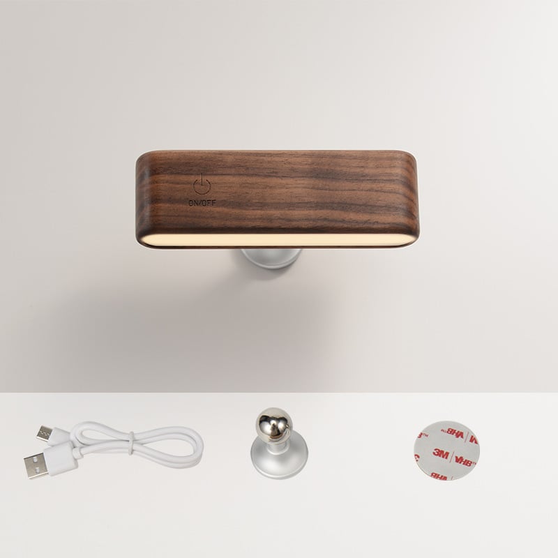 TikTok Last Day Promotion -60% OFF🎉360-Degree Rotating Solid Wood Magnetic Charging Desk Lamp