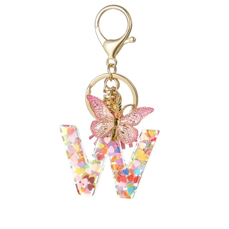 🔥Last Day 50% OFF - Butterfly Letter Keychain Tassel Design Vibrant Durable Lightweight Gift