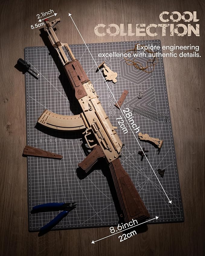 🔥Hot Sale 50% OFF🔥Wooden 3D Puzzle AK47 Model Rubber Band Gun