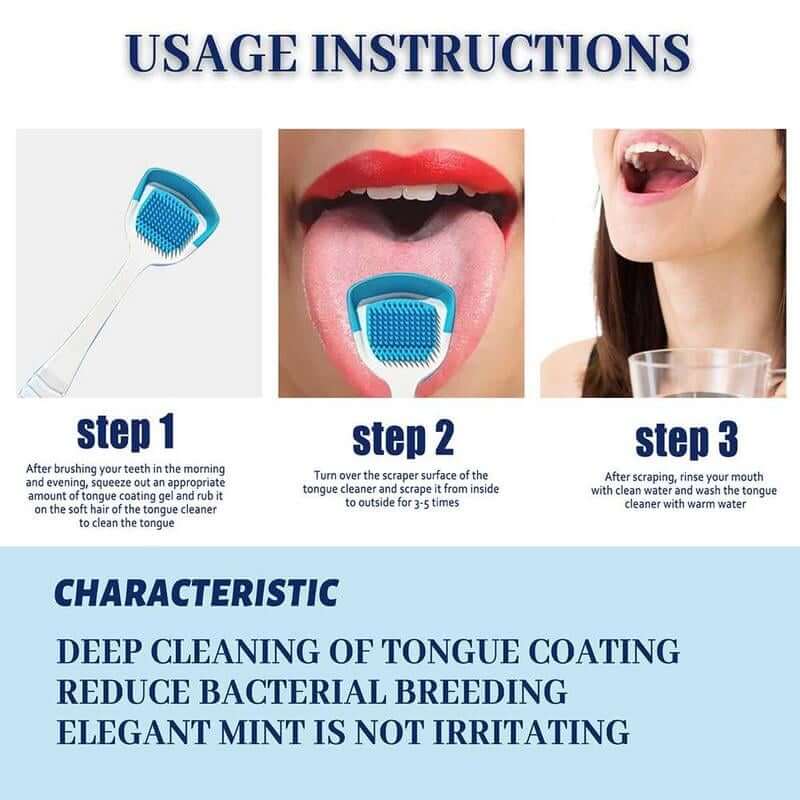 🔥Oral Hot Supplies-50% Off✨Tongue Cleaning Gel With Cleaner Brush✨(Buy 2 Get 1 Free)