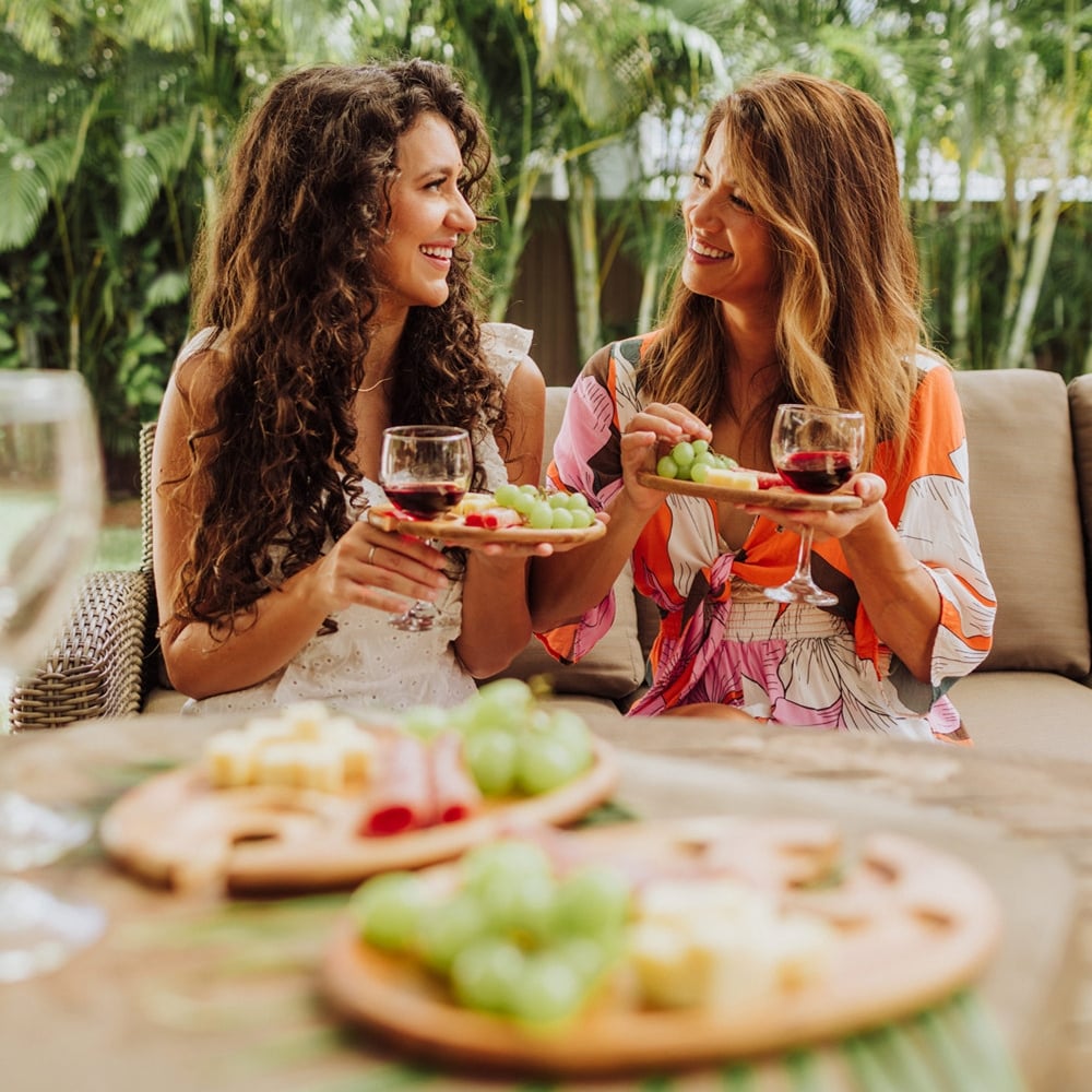 Upgraded Appetizer Plate with Wine Glass Holder