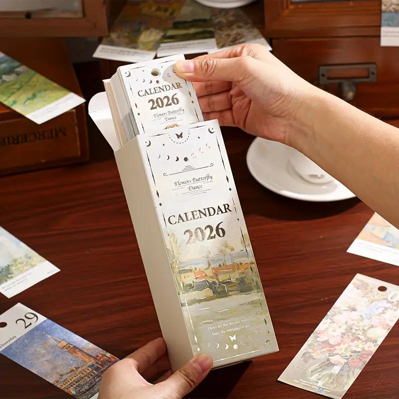 🎁TikTok Last Day Sale - 70% OFF🎉2026 Vintage European Style Oil Painting Flip Calendar🎨